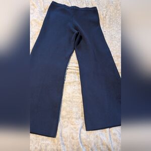 Zara Navy Blue Wide-Leg Knit Pants